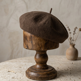 Linen Knit Beret Hat for Women Lightweight Breathable Summer Artist Cap