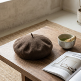 Linen Knit Beret Hat for Women Lightweight Breathable Summer Artist Cap