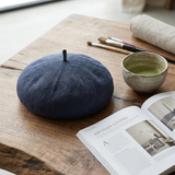 Linen Knit Beret Hat for Women Lightweight Breathable Summer Artist Cap