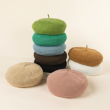 Linen Knit Beret Hat for Women Lightweight Breathable Summer Artist Cap