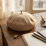 Linen Knit Beret Hat for Women Lightweight Breathable Summer Artist Cap