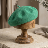 Linen Knit Beret Hat for Women Lightweight Breathable Summer Artist Cap