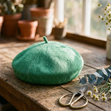 Linen Knit Beret Hat for Women Lightweight Breathable Summer Artist Cap