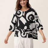 Linen Layered Asymmetric Top NOREEN