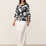 Linen Layered Asymmetric Top NOREEN
