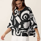 Linen Layered Asymmetric Top NOREEN