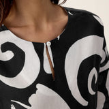 Linen Layered Asymmetric Top NOREEN