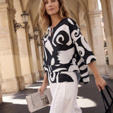 Linen Layered Asymmetric Top NOREEN