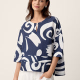 Linen Layered Asymmetric Top NOREEN