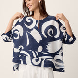 Linen Layered Asymmetric Top NOREEN