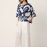 Linen Layered Asymmetric Top NOREEN