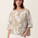 Linen Layered Asymmetric Top NOREEN