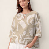 Linen Layered Asymmetric Top NOREEN