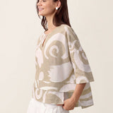 Linen Layered Asymmetric Top NOREEN