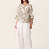 Linen Layered Asymmetric Top NOREEN