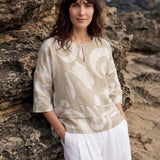 Linen Layered Asymmetric Top NOREEN