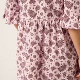 Vestido Maxi em Linho com Folhos e Punhos Franzidos MAELYN