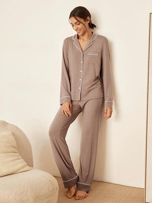 Conjunto de Pijama Adeline de Bambu de Manga Comprida