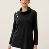 Camisola Elástica de Gola Alta com Botões Lenzing Modal® ZARIA