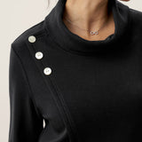 Camisola Elástica de Gola Alta com Botões Lenzing Modal® ZARIA