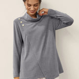 Camisola Elástica de Gola Alta com Botões Lenzing Modal® ZARIA