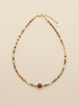 Colar Choker Boho de Pedras Naturais