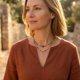 Colar Choker Boho de Pedras Naturais