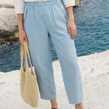 Calças Loretta Cropped com Cordão 100% Linho