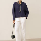 Casaco Casual Reversível de Linho Tencel com Gola Redonda CHLOE