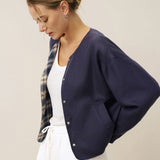 Casaco Casual Reversível de Linho Tencel com Gola Redonda CHLOE