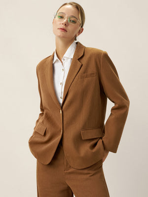 Blazer CASSIDY com Corte Adaptado em Linho Tencel