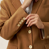 Blazer CASSIDY com Corte Adaptado em Linho Tencel