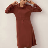 Vestido Midi Elástico de Lã e Lyocell com Gola Drapeada KIRA