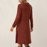 Vestido Midi Elástico de Lã e Lyocell com Gola Drapeada KIRA
