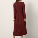 Vestido Midi Assimétrico Cocoon em Lã e Algodão AVERIE