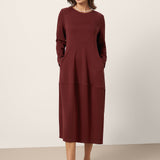 Vestido Midi Assimétrico Cocoon em Lã e Algodão AVERIE