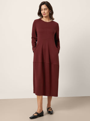 Vestido Midi Assimétrico Cocoon em Lã e Algodão AVERIE
