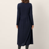Vestido Maxi CALLIE de Lã com Corte Curvo Assimétrico