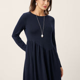 Vestido Maxi CALLIE de Lã com Corte Curvo Assimétrico