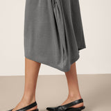 Vestido Midi FARRAH Curvado na Cintura em Lã Casulo