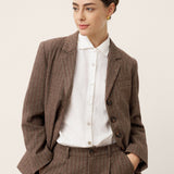 Blazer DAPHNE de Fato com Riscas de Lã e Lapela Serrilhada
