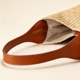 Artisanal Handwoven Colorblock Bucket Bag for Effortless Coastal Style
